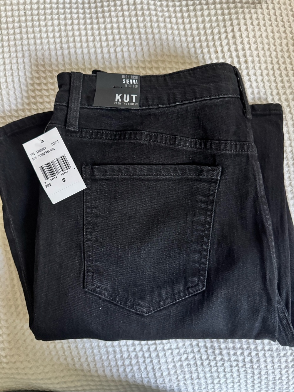 Kut from the Kloth Black High Rise Sienna Wide Leg Jeans